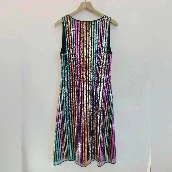 Halogen X Atlantic Pacific Women’s Multi Color Sequin Dress Size Medium - Picture 5 of 13